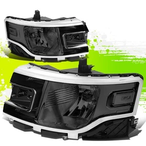 Factory Style Halogen Headlight Lamps for Ford Flex 13-19 Smoked Clear Pair L+R - Picture 1 of 8