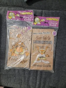 Vintage Garfield Marrone Porta Pranzo 20 Fondo Piatto "Guida Food Safari & Fitness" - Foto 1 di 5