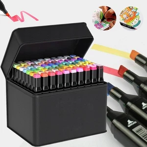 80 Alkohol Stifte Set Alkohol Marker Set Doppelseitige Marker Stifte Filzstifte - Bild 1 von 13