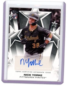 2025 Topps Serie 1 #BSA-YOR Nick Yorke Estrellas de Béisbol Automático RC Piratas - Imagen 1 de 2