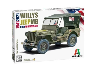 1:24 ITALERI Willys Jeep MB 80th Year Anniversary Kit IT3635 - Immagine 1 di 4
