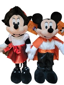 Peluche Disney nuovo con etichette Mickey Minnie Greeters 2 Halloween Vampiro Strega Stand Up - Foto 1 di 3