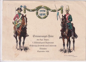 AK Bay. 5. Chevaulegers-Regiment, Erinnerungsfeier September 1926 - Bild 1 von 2