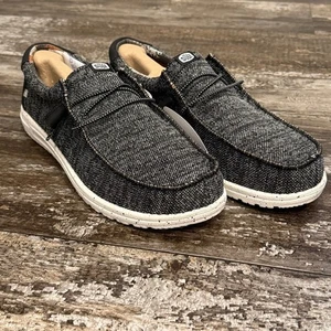 Hey Dude Wally Sox Stitch Weite Schnürschuhe Halbschuhe Schuhe Herren 8EE Schwarz Weiß Neu mit Etikett - Bild 1 von 10