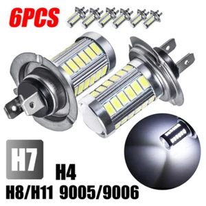 6Pcs H7/H4/H8/9006 Car HD LED Front Fog Light Headlight Bulbs Kit Moto Bulbs - Picture 1 of 9
