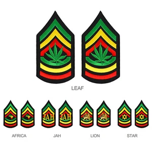 Sergeant Military RGY Rasta Embroidered Iron on Patch 2 Pack - FREE SHIPPING - Picture 1 of 7