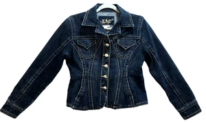 LAL Live a Little Denim Women's Jacket Size S Waisted Lapel Collar Long Sleeve - Picture 1 of 19