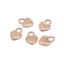 20pcs Heart Charms Stainless Steel Lock Pendents Gold/ Silver /Black /Rose gold 