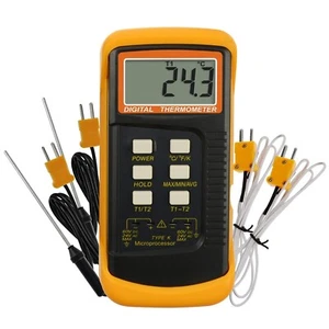 Digital K-Type Wired & Stainless Steel Temp Probes Channels w/4 Thermocouple BB. - Picture 1 of 9