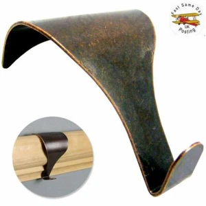 10x PICTURE RAIL HOOKS Antique Bronze Dado Moulding Frame Photo Mirror Hangers - Picture 1 of 2