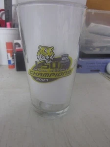 LSU TIGERS 2007 BCS NATIONAL CHAMPIONS  PINT GLASS WITH ALL SCORES NEW - Picture 1 of 5