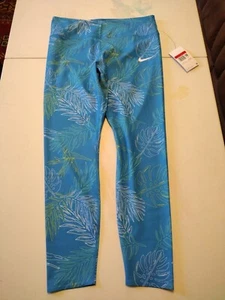 Nike Dri-Fit One Luxe Mid-Rise 7/8 Leggings Womens Medium DV9680-435 Blue Floral - Picture 1 of 13