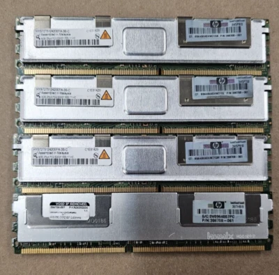 16GB 4x4GB PC2-5300F DDR2-667Mhz 240pin ECC Server Memory Fully Buffered FB-DIMM - Image 1 of 2