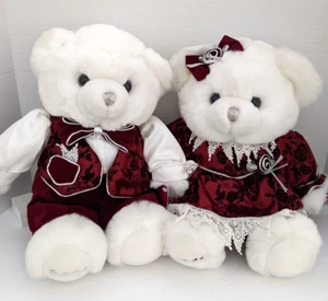 2001 Keepsake Memories Bears lila & silber Outfits weiß 16 Zoll Plüsch Sonderausgabe - Bild 1 von 12