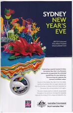 AUSTRALIAN: 2017 $1 SYDNEY NEW YEAR'S EVE COLOURED FINE SILVER FROSTED UNC COIN