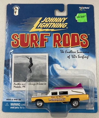 Cañas de surf Johnny Lightning Santa Monica Maniacs coche fúnebre con tablas de surf Foto 1 de 4