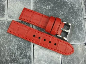 Correa de cuero BIG CROCO de 20 mm roja gruesa correa de reloj correa roja BREITLING - Imagen 1 de 9