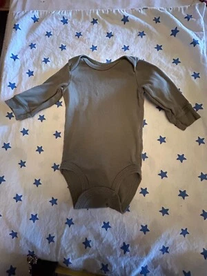 Carter's 3 mo. Boy's Gray  long sleeve one piece - Image 1 of 3