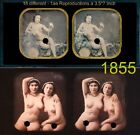 18 Akt Stereofotos schöne nackte Mädchen Motive coloriert um 1855 nude