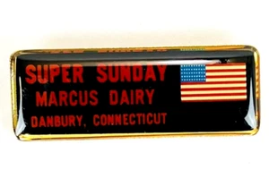 Super Sunday Marcus Dairy Danbury Connecticut Motorcycle Event American Flag Pin - Picture 1 of 3