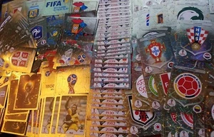 WORLD CUP 2018 STICKERS -  PANINI RUSSIA 2018 FOIL, EMBLEMS, SHINY STICKERS. - Picture 1 of 54