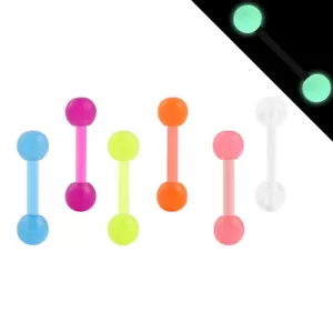 Glow in The Dark 12X Acryl Tragus Cartilage Helix Ohr Universal Piercing Barbell - Bild 1 von 7