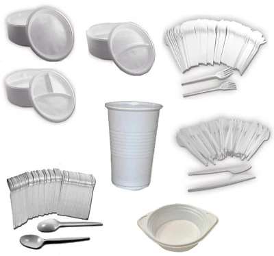 Stabil Plastik Geschirr Besteck Menüteller Becher Gabel Löffel Teller Messer NEU