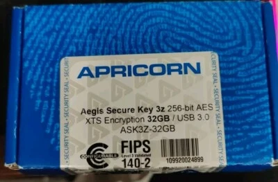 Apricorn Aegis Secure Key 3z 32GB USB 3.0 Flash Drive ASK3Z-32GB - Image 1 of 2