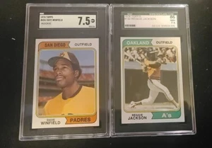 VINTAGE 1974 TOPPS WINFIELD ROOKIE & JACKSON SET BREAK SGC 7.5 GRADED... - Bild 1 von 3