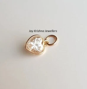 Rose Cut Diamond Heart Charm Pendant, 925 Silver Handmade Fancy Dainty Pendant - Picture 1 of 6