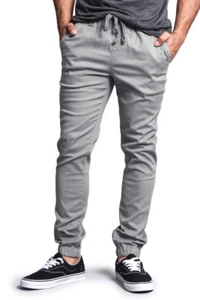 Victorious Men's Elastic Waist Trousers Twill Skinny Joggers Pants  - JG876-JJ1F - Picture 1 of 62