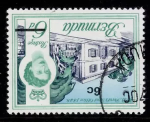 BERMUDA QEII SG237w, 6c on 6d grey-blue, VFU. Cat £200. WMK INVERTED - Picture 1 of 1