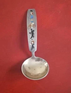 A. Michelsen Copenagen Sterling Silver Enamel Solders Souvenir Spoon Thanks Gift - Picture 1 of 12