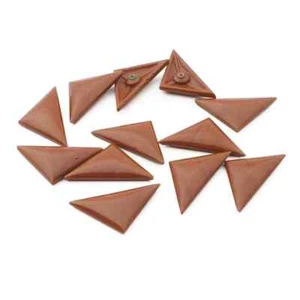 Czech Deco vintage brown triangle glass hatpin shankless button elements (12) - Picture 1 of 2
