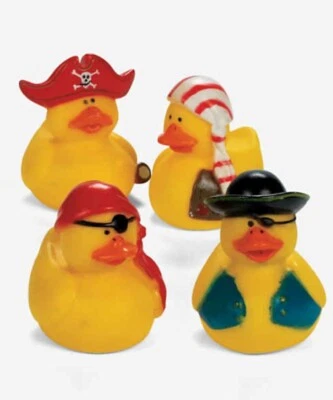 Dozen 12 Classic Pirate Rubber Ducks!  Party Ducks 2x2" New In Packaging! - Image 1 of 3