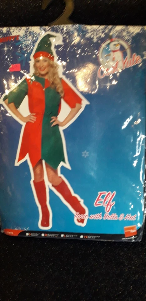  Disfraz de elfo para mujer - rojo/verde, talla S gruta de Navidad  Foto 1 de 1