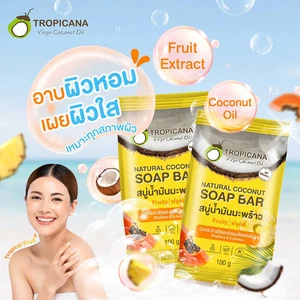 3 Stück Tropicana Natural Coconut Soap Bar 100g Fruchtig, Original Feuchtigkeitsseife - Bild 1 von 6