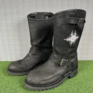Harley Davidson Logger Conductor Motorcycle Boots Men Sz 12 Black Leather 91066 - Picture 1 of 21