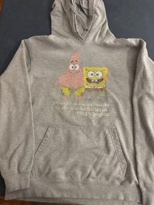 SpongeBob SquarePants & Patrick Star Gray Hoodie Pullover - Size Large - Picture 1 of 6