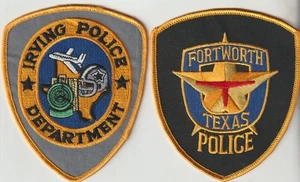 Irving & Fort Worth TX Police obsolete patches ship from Australia - Picture 1 of 1