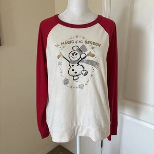 Disney Parks Magia della Stagione Topolino Pupazzo di Neve Raglan Manica Lunga Taglia Media - Foto 1 di 7