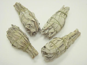 4 PCS CALIFORNIA MINI WHITE SAGE BUNDLE SMUDGE INCENSE 3" #T-709 - Picture 1 of 1