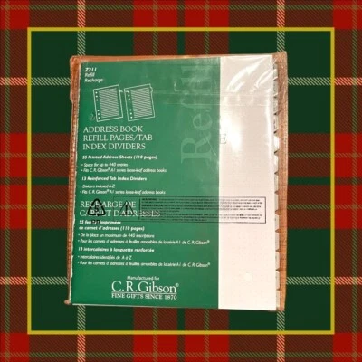C.R. Gibson Address Book Refill Pages with Tab Index Dividers A1 (Z211) 3 Ring - Image 1 of 4