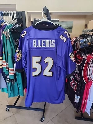 Футболка мужская Ray Lewis No52 Baltimore Ravens фиолетовая с вышивкой размер 2XL - Изображение 1 из 2