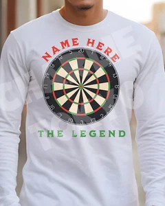 Camiseta Jugador Dardos Personalizada Equipo Cumpleaños Añadir Nombre Manga Larga Hombre - Imagen 1 de 3