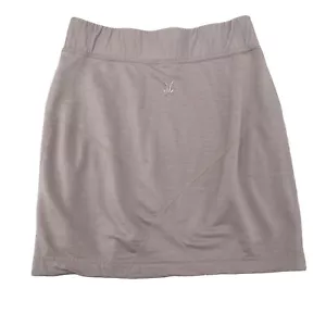 Ibex Womens Khaki Tan Mini Skirt Size Small Merino Wool Elastic Waist - Picture 1 of 11