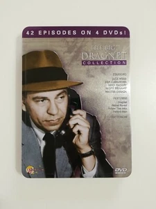 The Big Dragnet Collection 42 Episodes on 4 DVDs Tin Case Detective Joe Friday - Picture 1 of 2