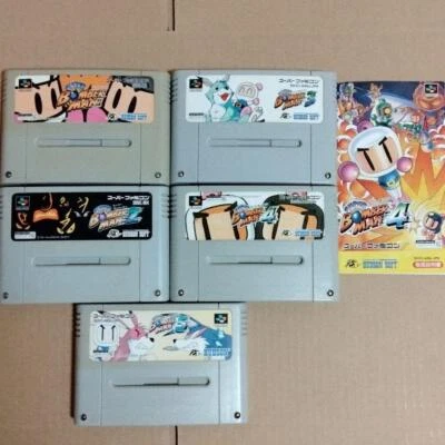 Super Bomberman Great 5Titles Lot Nintendo Super Famicom Operation not confirmed - Image 1 of 2