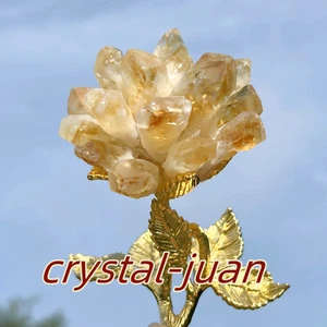3,7" Natürlicher Citrin Kristall Quarz Kristall Cluster Blumen Wohndeko Geschenke 1 Stck. - Bild 1 von 17