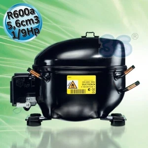 Compressore gas R600a LBP 1/9 Hp 5,6 cm3 Secop ACC Cubigel Elecrotolux HKK55AA - Foto 1 di 3